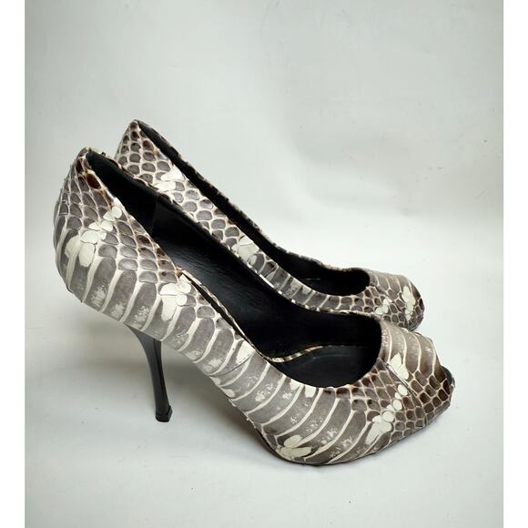 Giuseppe Zanotti Python Print Peep Toe Heels size 37 - Picture 2 of 12